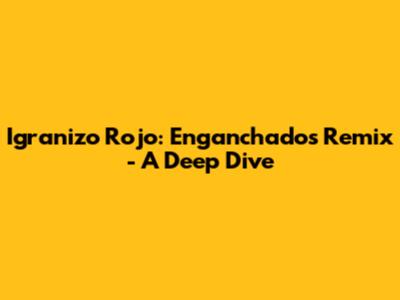 Igranizo Rojo: Enganchados Remix - A Deep Dive